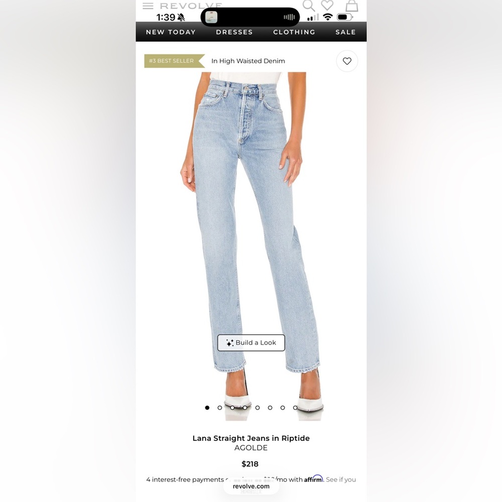 AGOLDE Revolve Women's Straight Leg Jeans in Light Blue